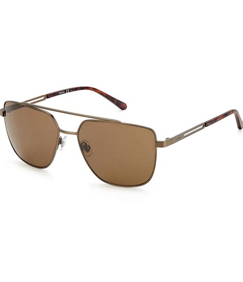 fossil men's thin metal square classic sunglasses|fossil polarized 59mm sunglasses.